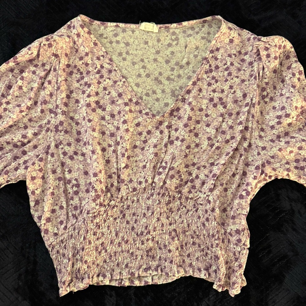 Cotton On Purple Floral Crop Too